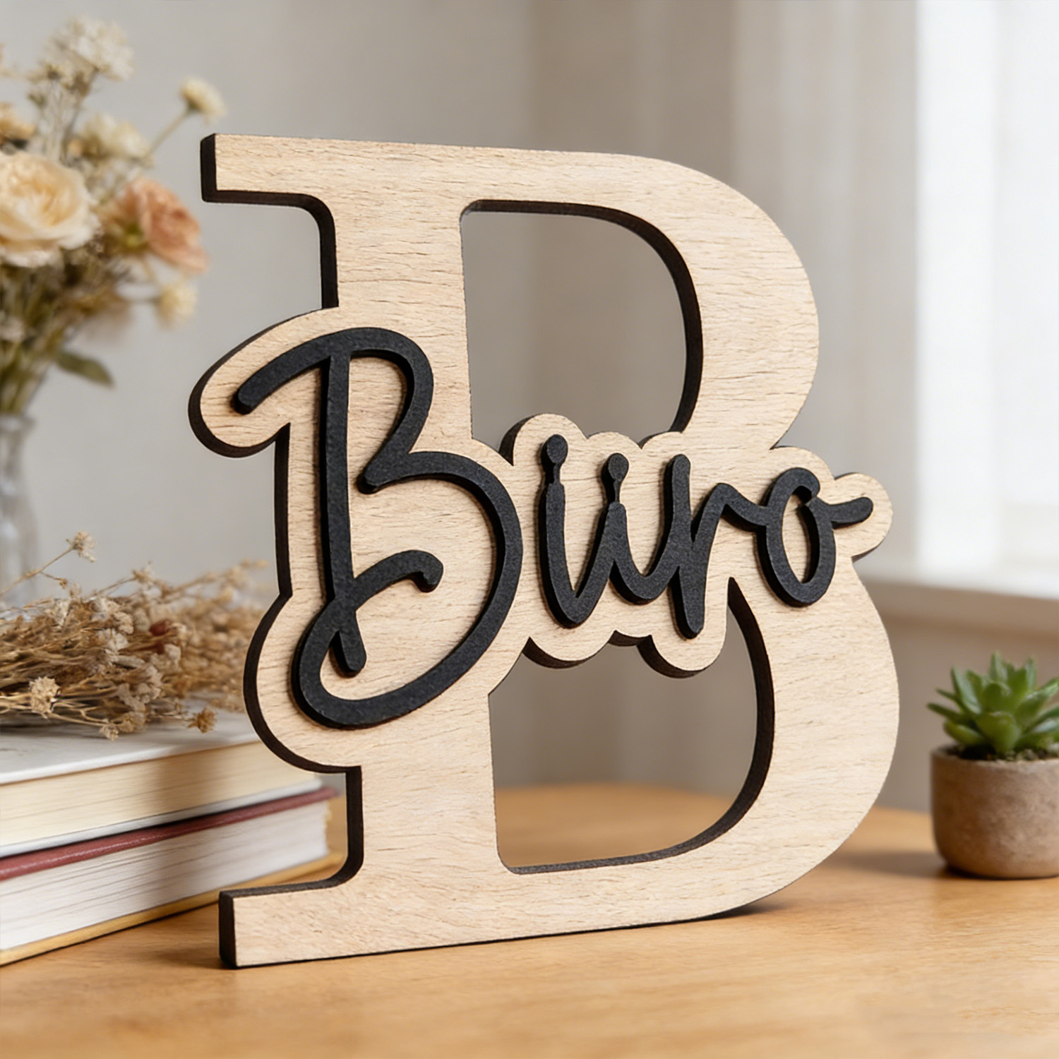 Wooden Letter Sign - 1 pieza de letrero de madera