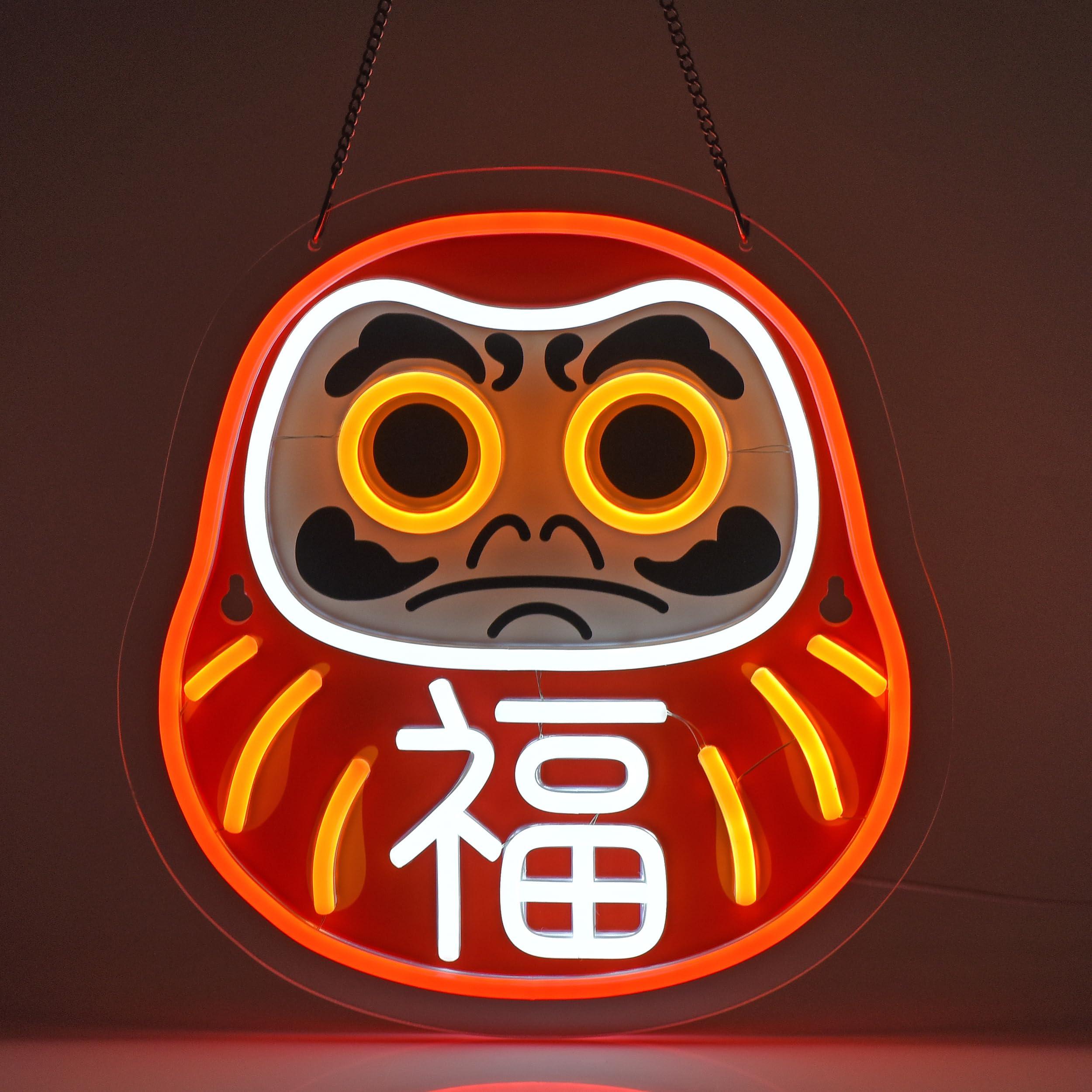Home Decor Market - Letrero de neón Daruma, luces LED