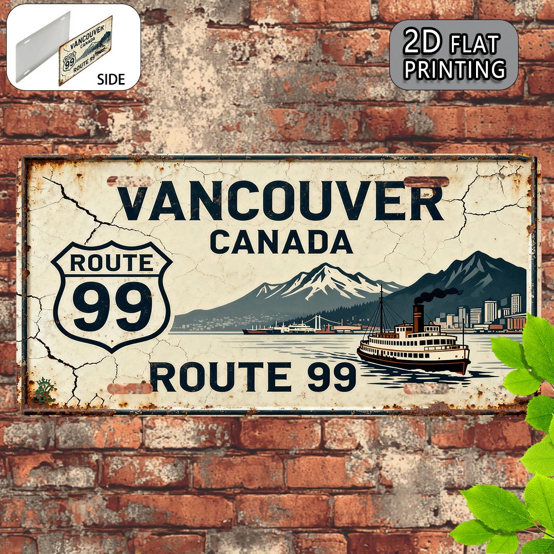 Home Decor Vancouver - Letrero Metálico Plano 2D Vintage de
