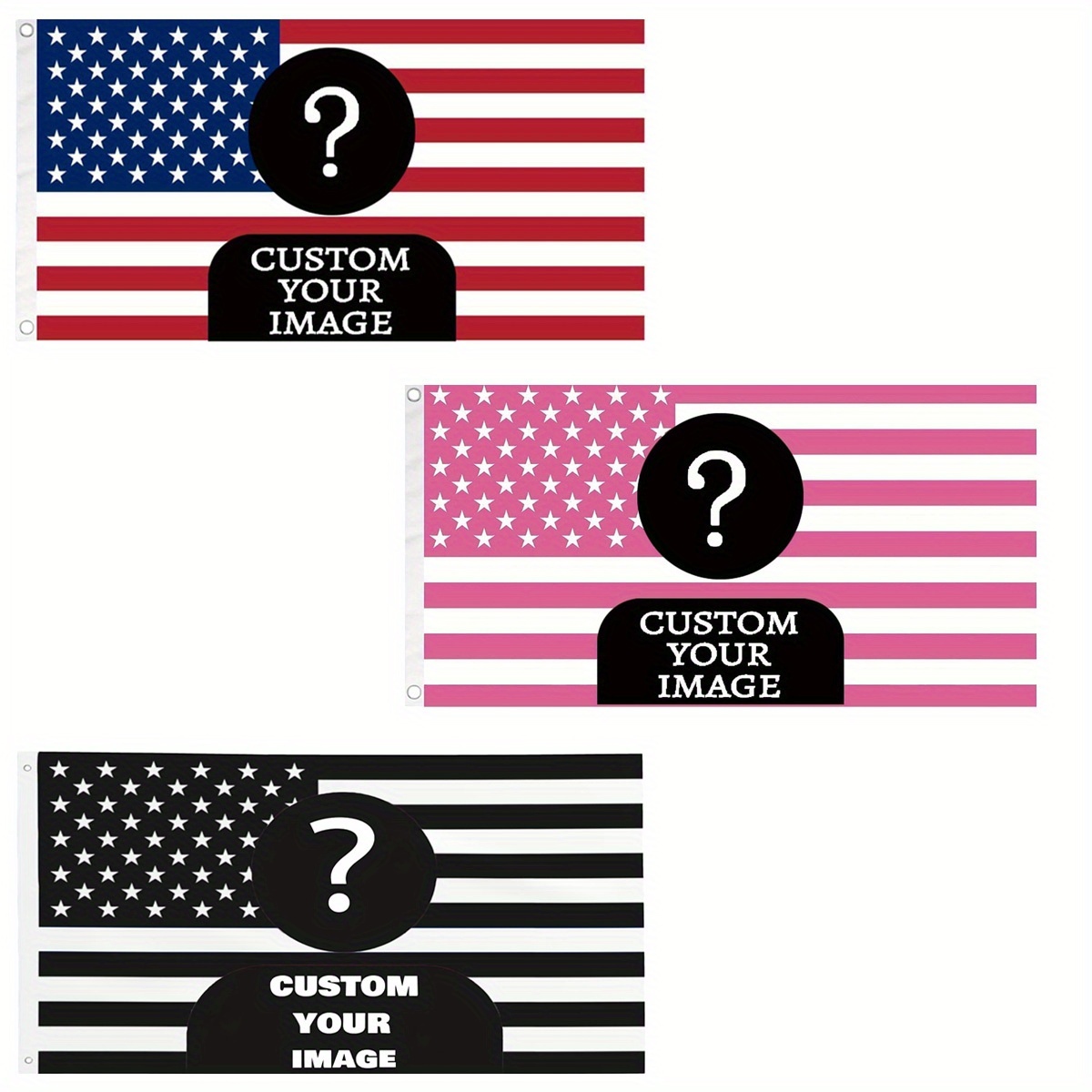 Home Decor Outside - Bandera americana clásica rosa/negra personalizada, 90x150cm,