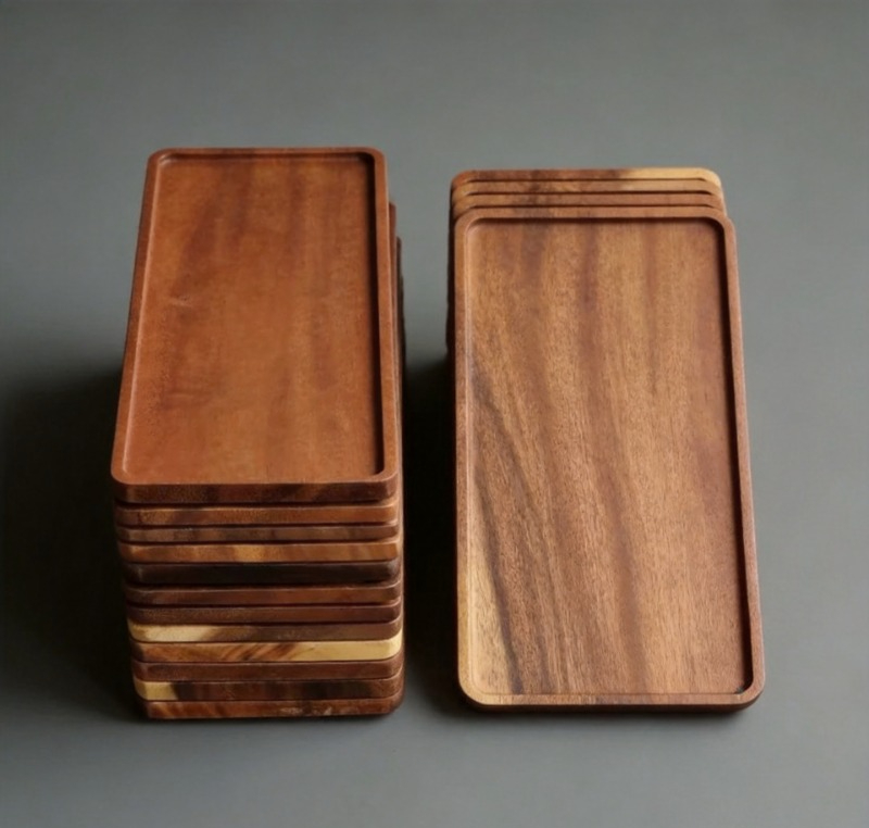 Vanity Home Decor - Bandeja Rectangular de Madera Natural para