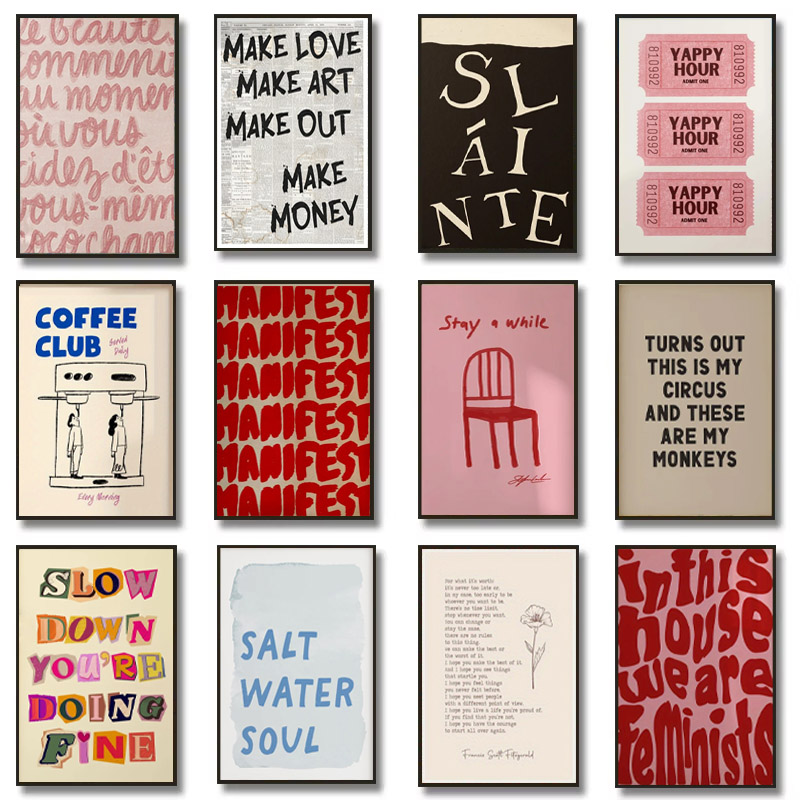 Home Decor Aesthetic Pinterest - Póster con impresión de texto Simple