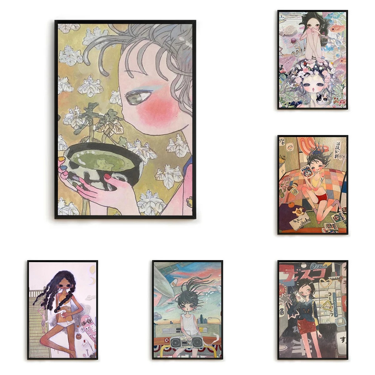 Home Decor Aesthetic Pinterest - Estampados decorativos Aya Takano, pintura de