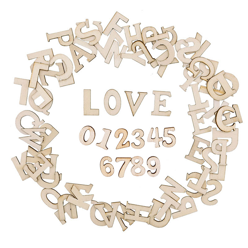 Wooden Letter Sign - 100 Uds. Letras decorativas del alfabeto