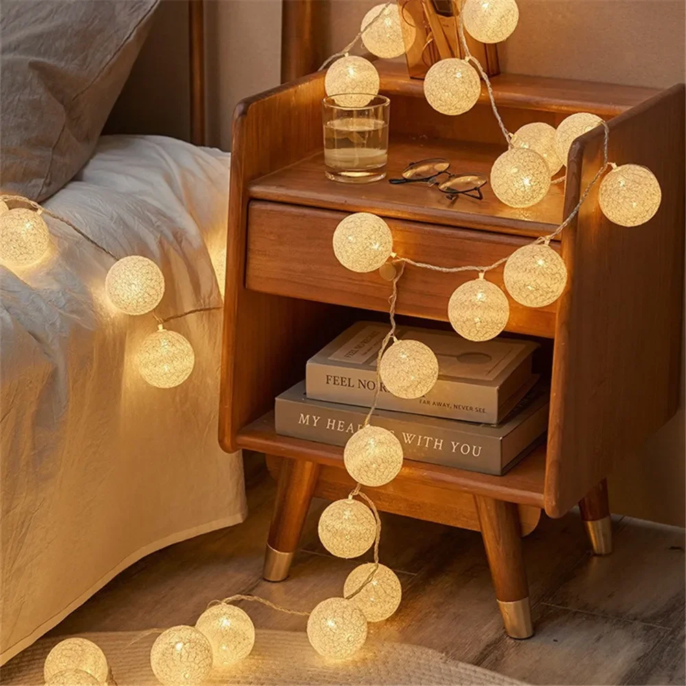 Fairy Lights Bedroom - Guirnalda de algodón para Halloween, bolas