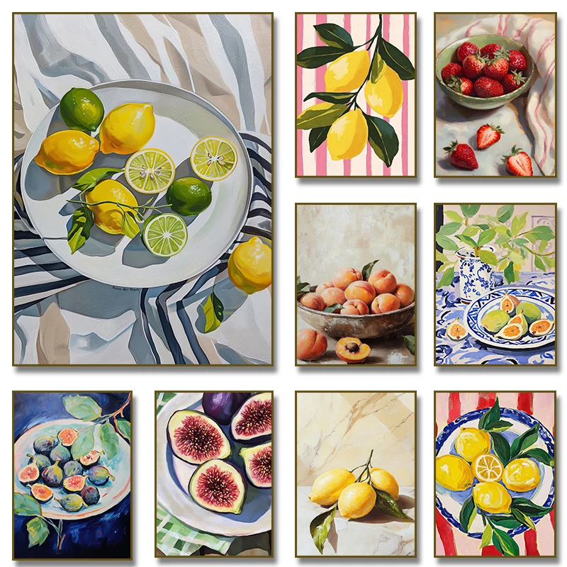 Home Decor Market - Póster abstracto del mercado de frutas,