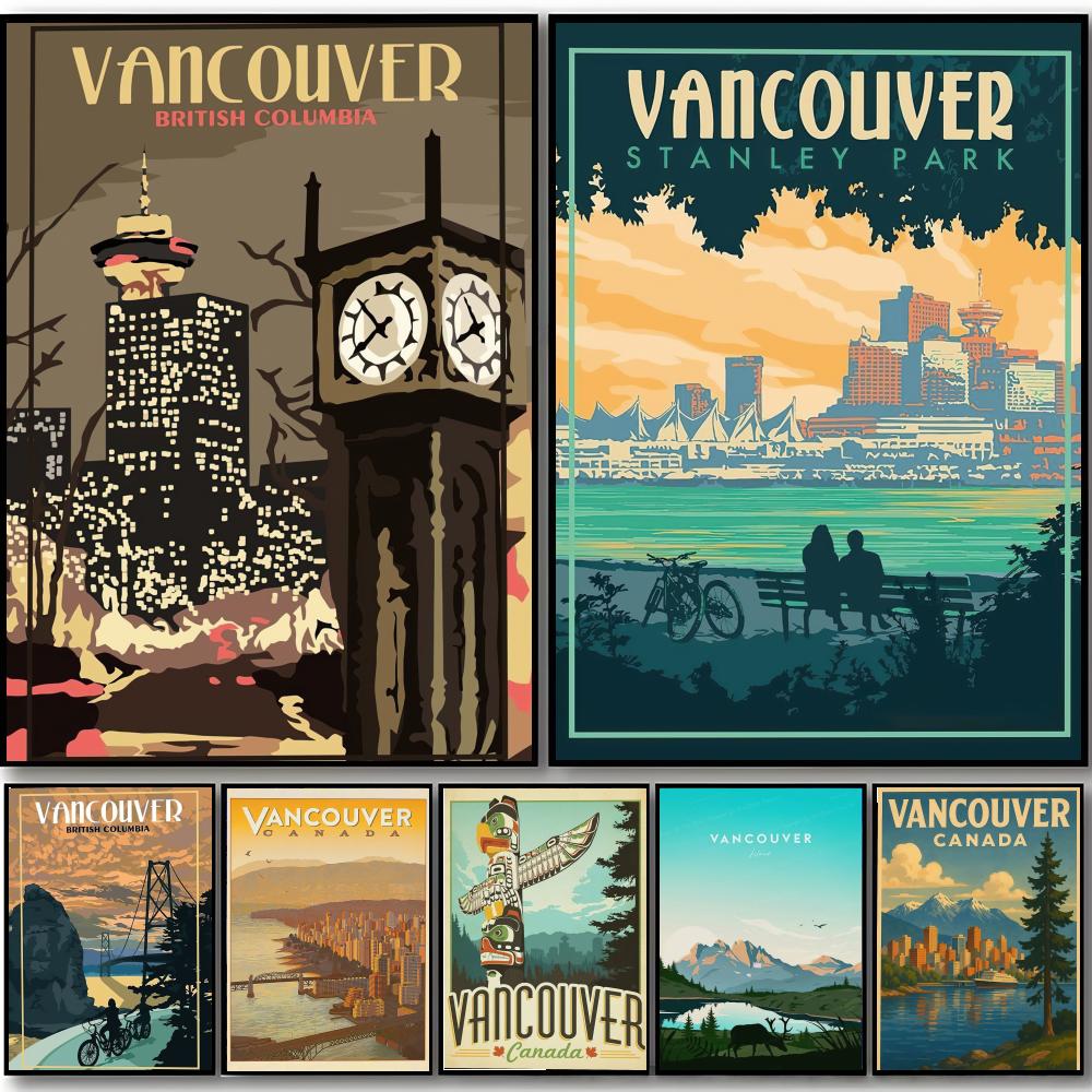 Home Decor Vancouver - Póster de Vancouver con paisaje de