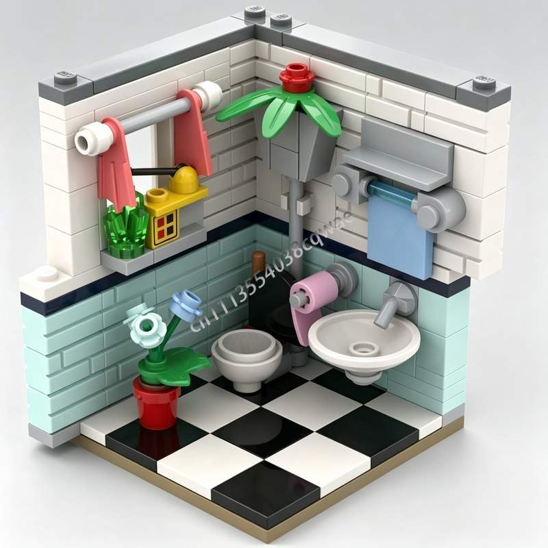 Home Decor Habitat - 145 Piezas, Maqueta de Baño, Modelo