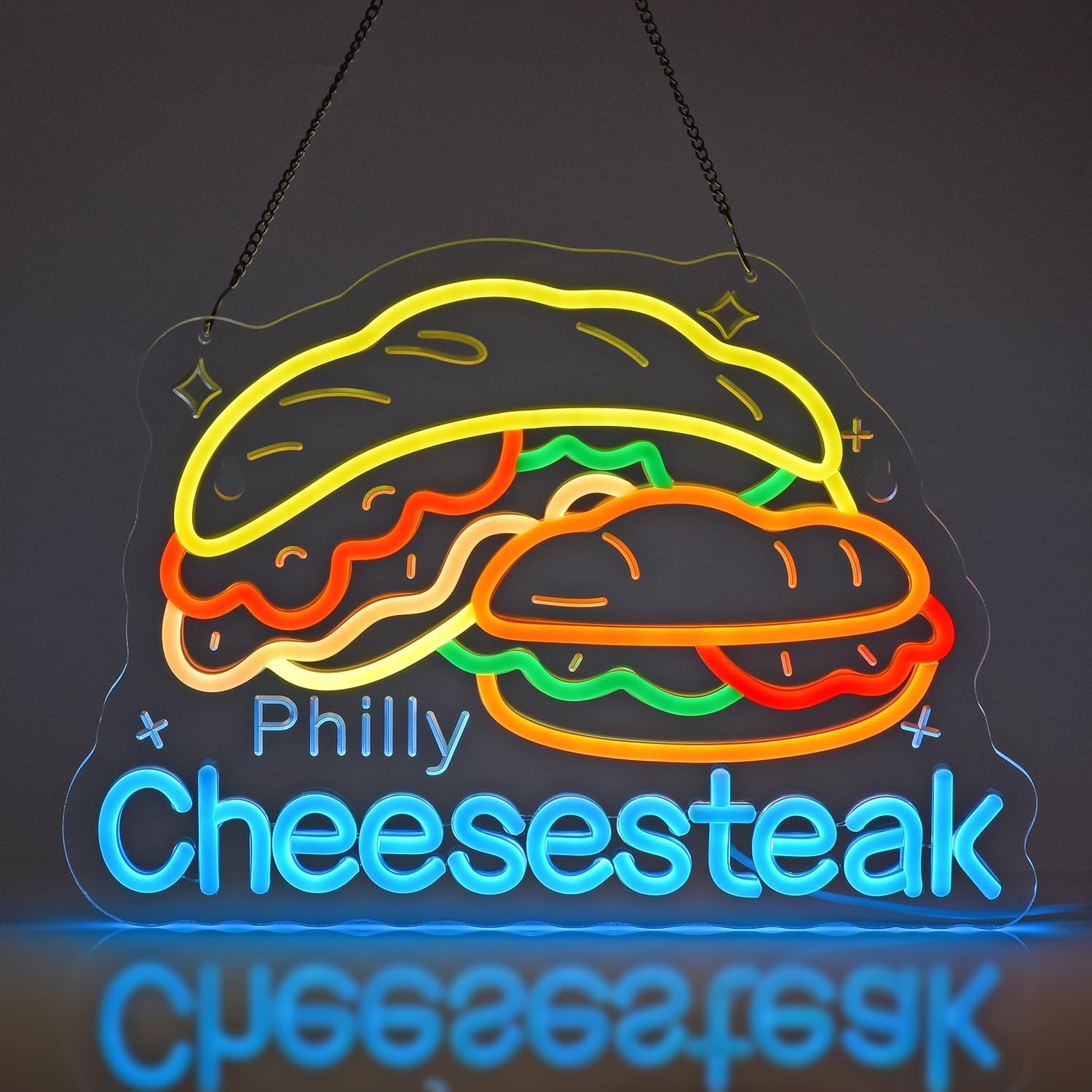 Home Decor Market - Letrero Luminoso de Philly Cheesesteak, Decoración