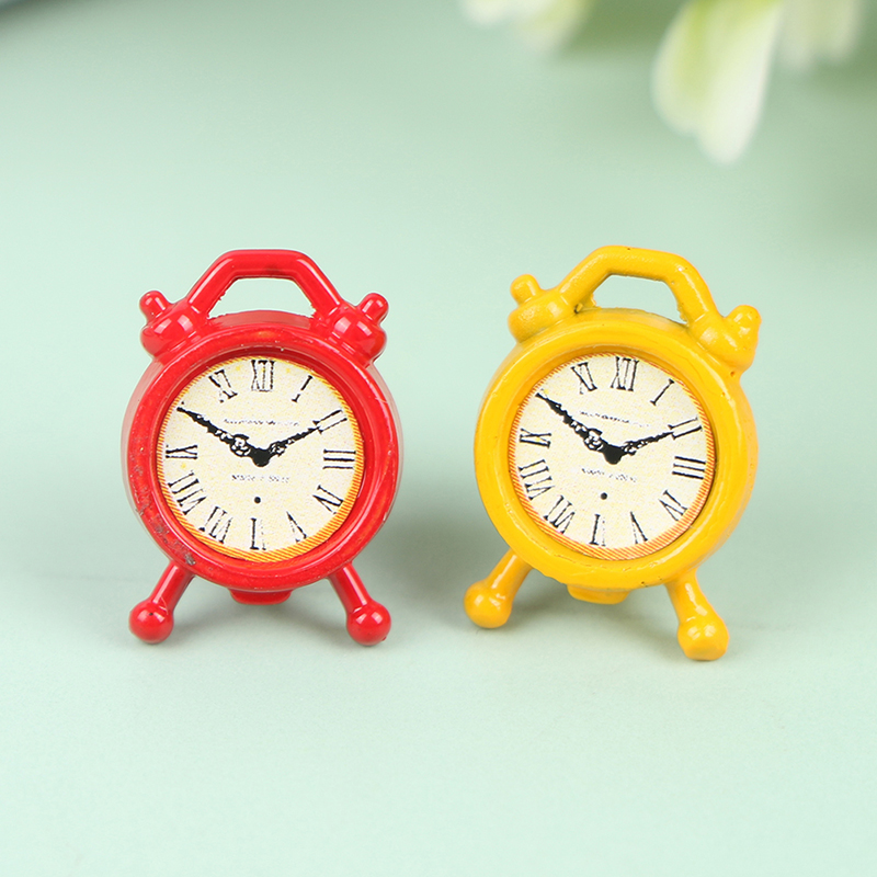 Home Decor Furniture - Reloj despertador a escala 1:12, accesorios