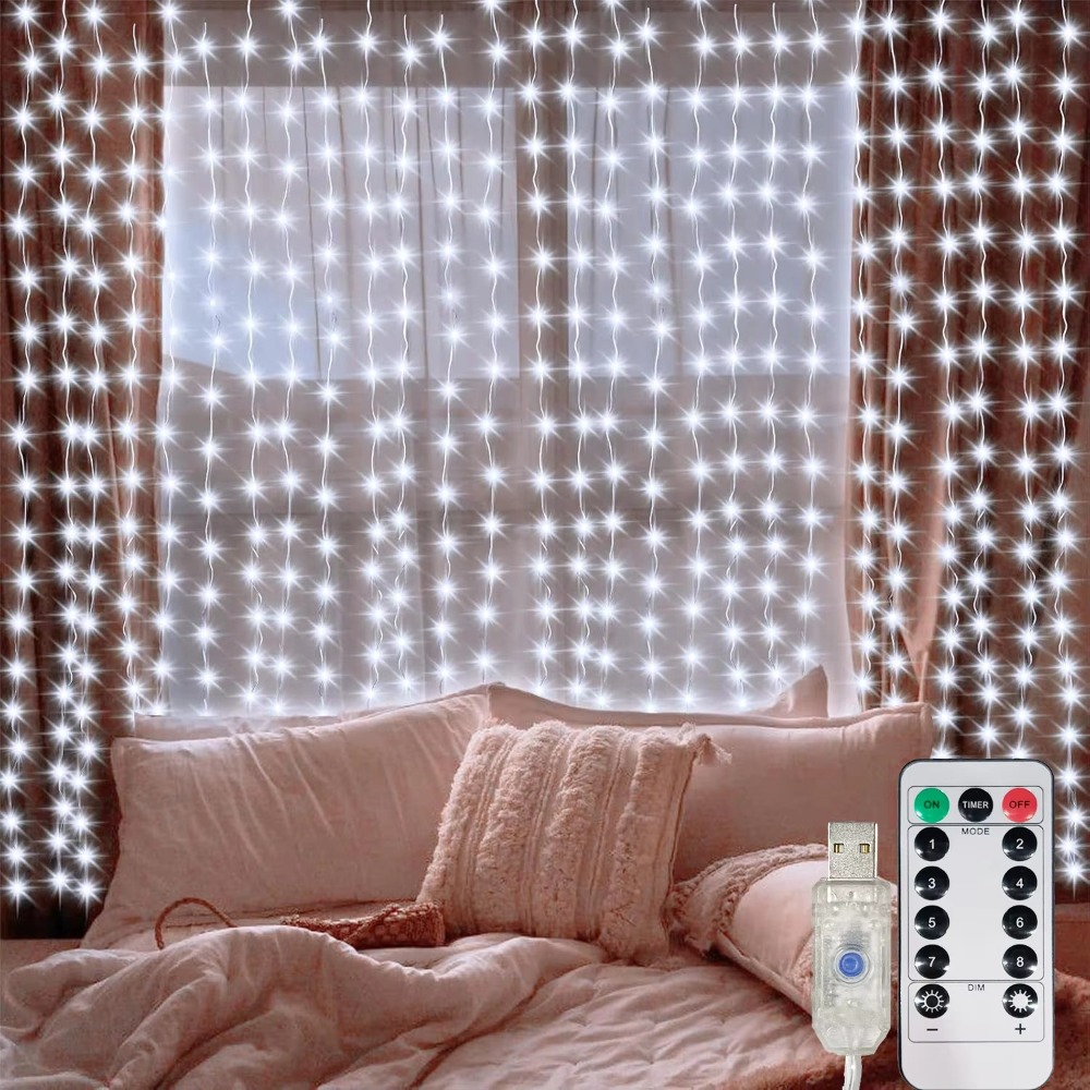 Fairy Lights Bedroom - Guirnalda de Luces LED para Cortina,