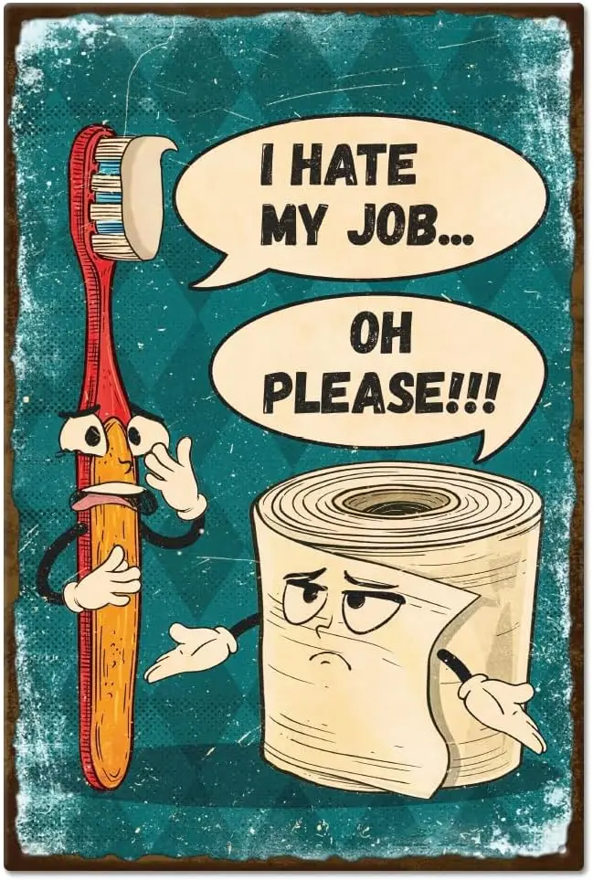 Home Decor Jobs - Letrero Metálico Vintage de Dibujos Animados