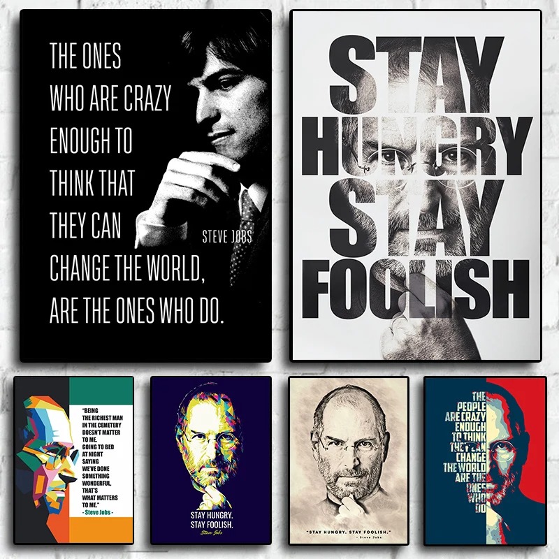 Home Decor Jobs - Retrato motivacional de Steve Jobs, póster