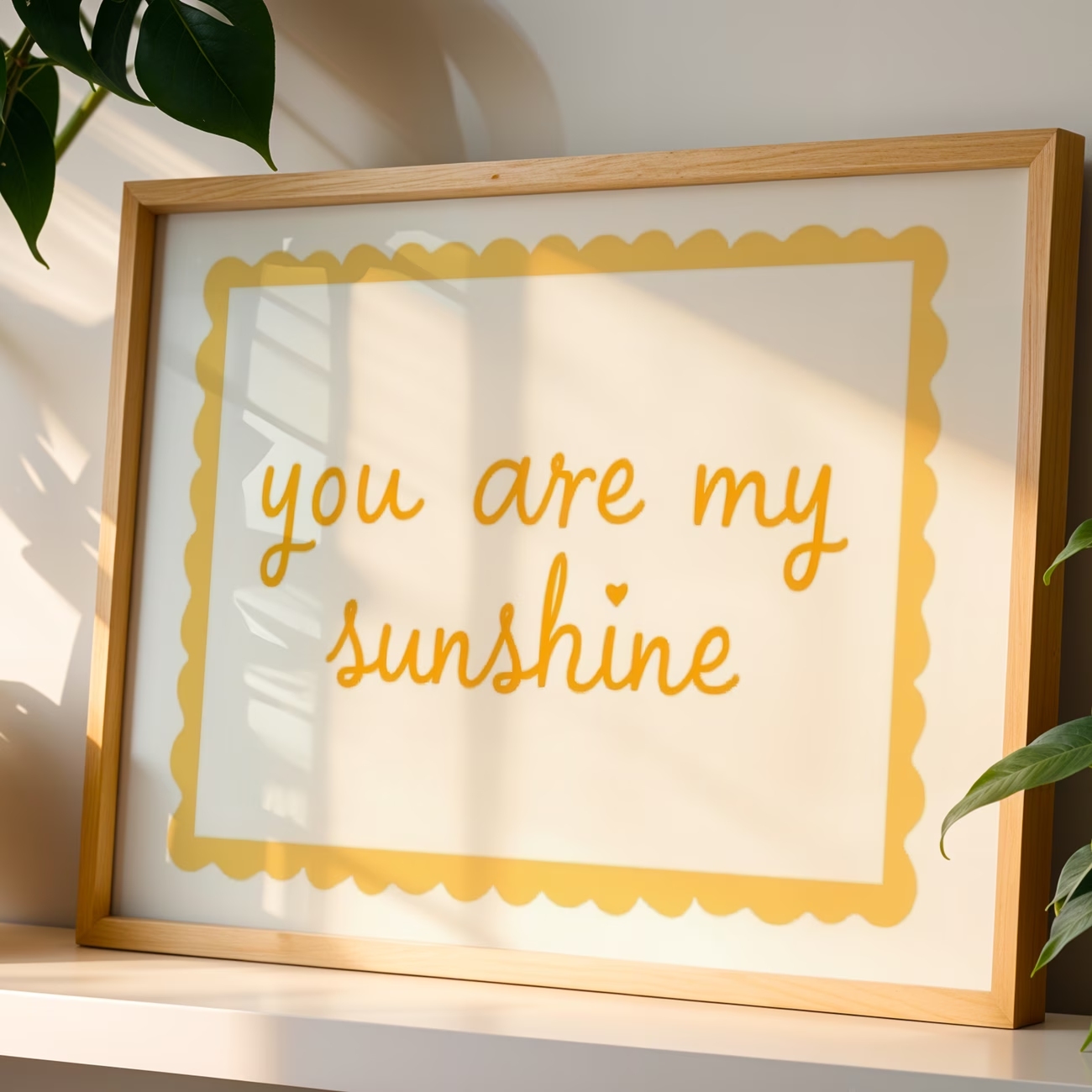 Home Decor Yellow - Arte de pared moderno con cita