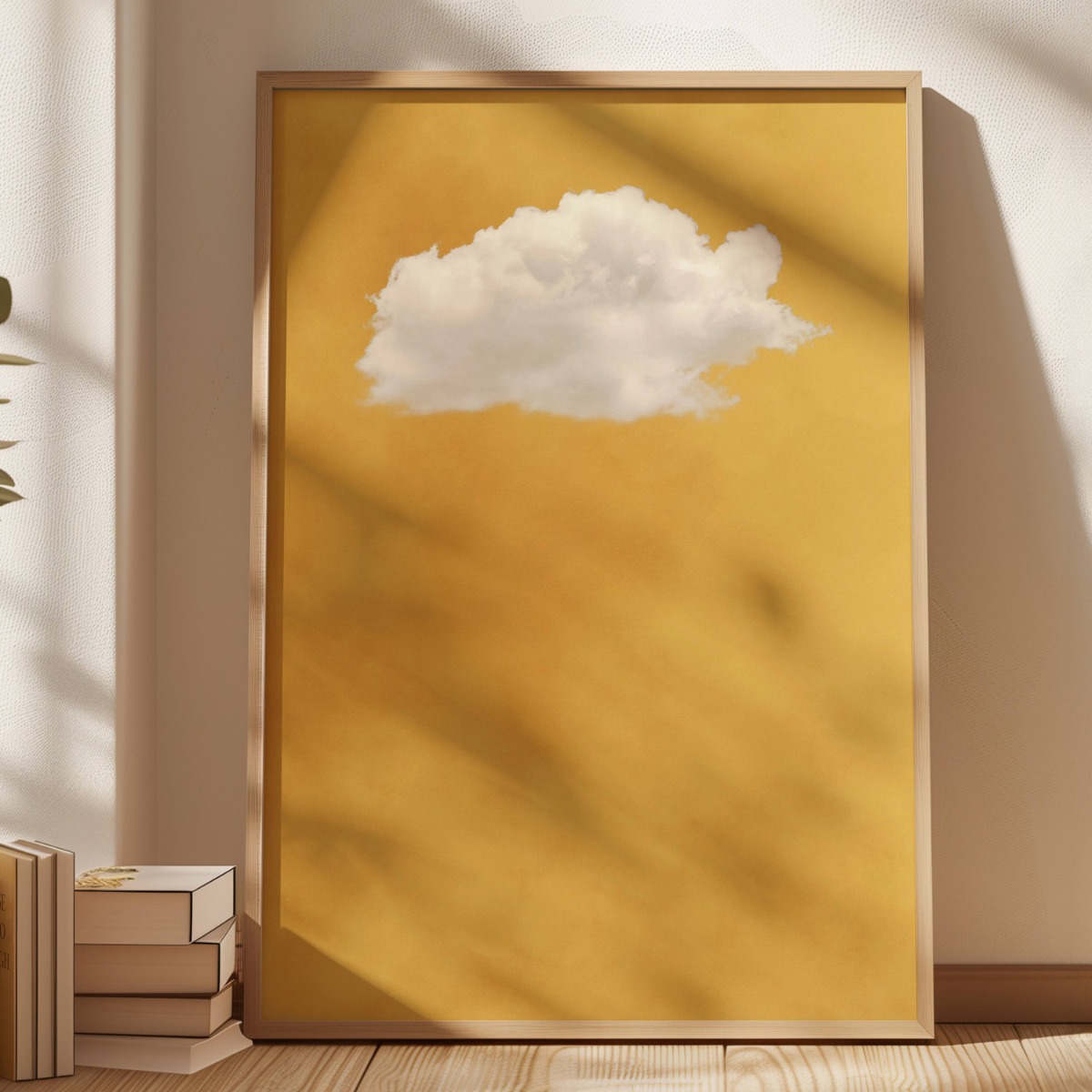 Home Decor Yellow - Póster con estampado de nubes de