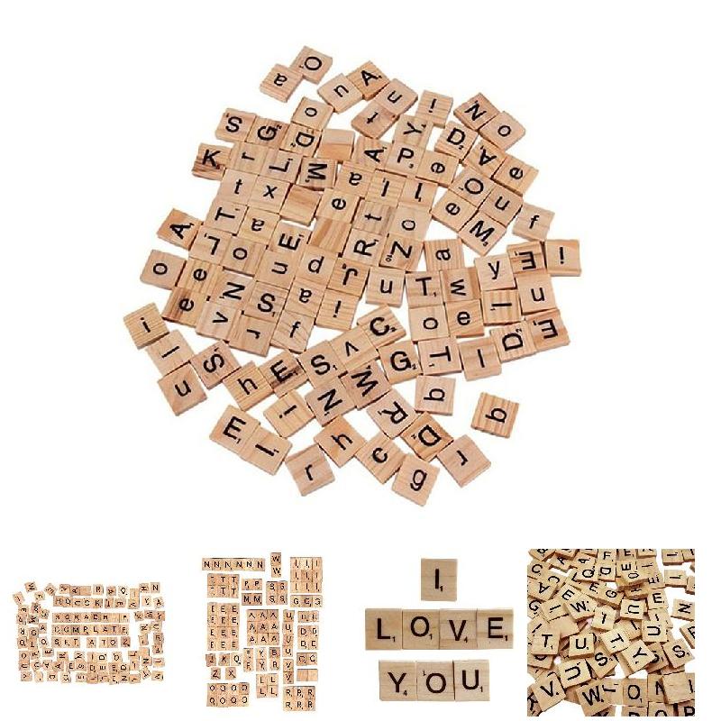 Wooden Letter Sign - 100 piezas de letras inglesas de