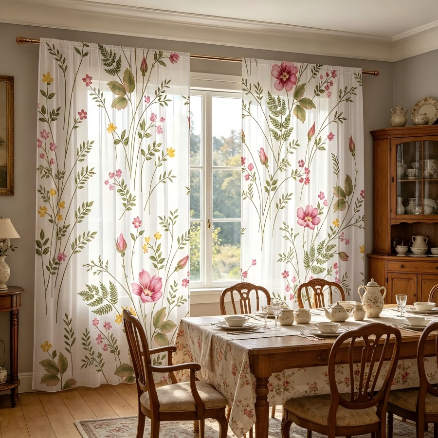 2 Cortinas Transparentes con E - Home Decor Yellow reseña y precio