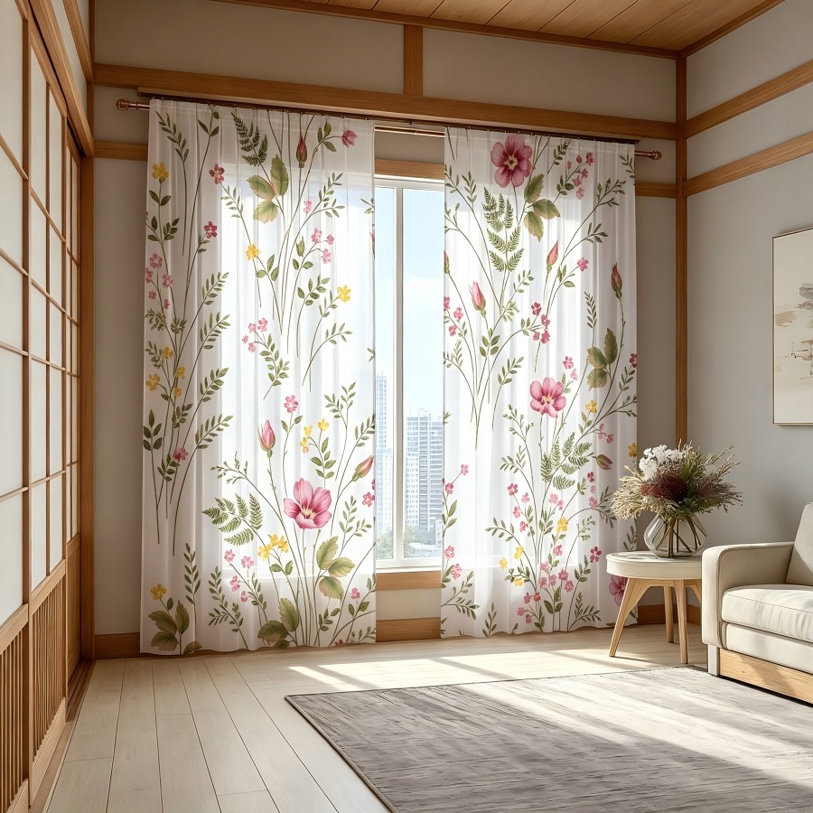 2 Cortinas Transparentes con E - Home Decor Yellow reseña y precio