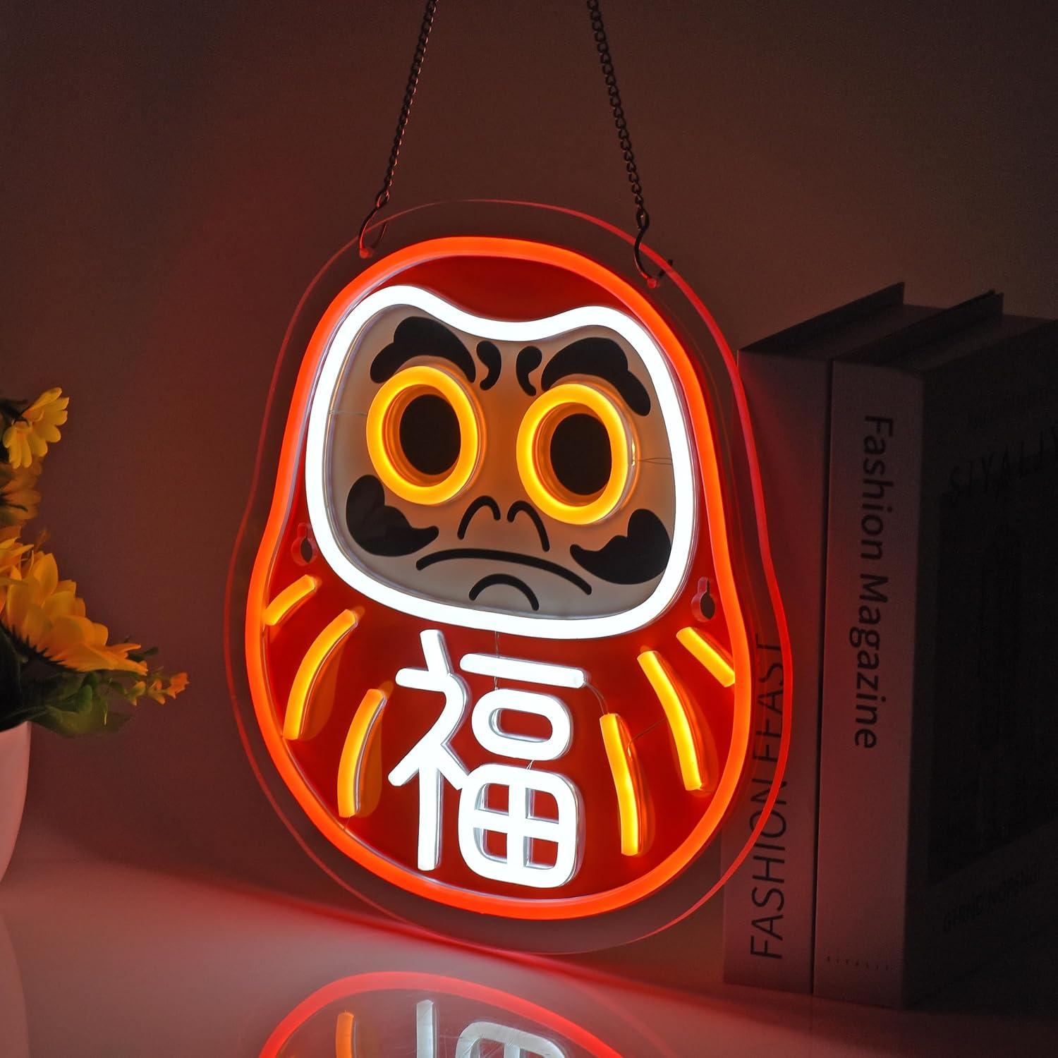 Letrero de neón Daruma, luces  - Home Decor Market reseña y precio