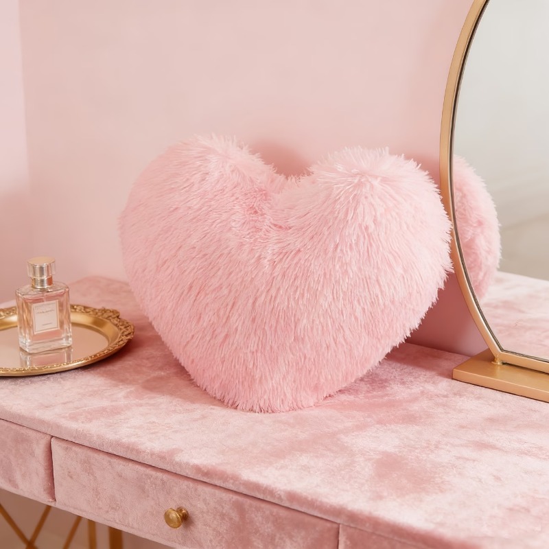 Almohada rosa en forma de cora - Home Decor Aesthetic Pinterest reseña y precio