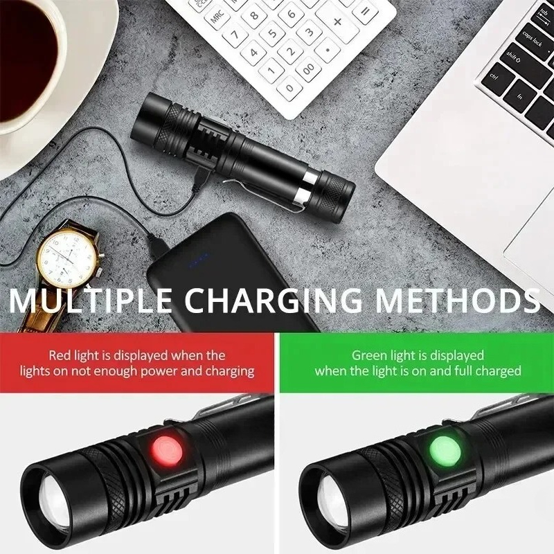 Linterna de mano recargable T6 - Home Decor Outside reseña y precio
