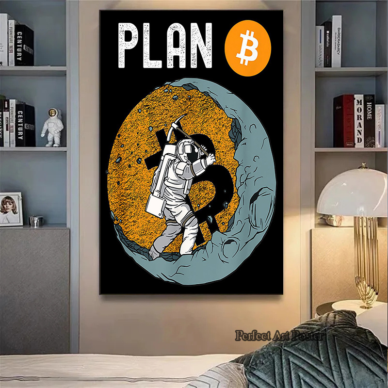 Crypto astronauta surf Bitcoin - Home Decor Market reseña y precio