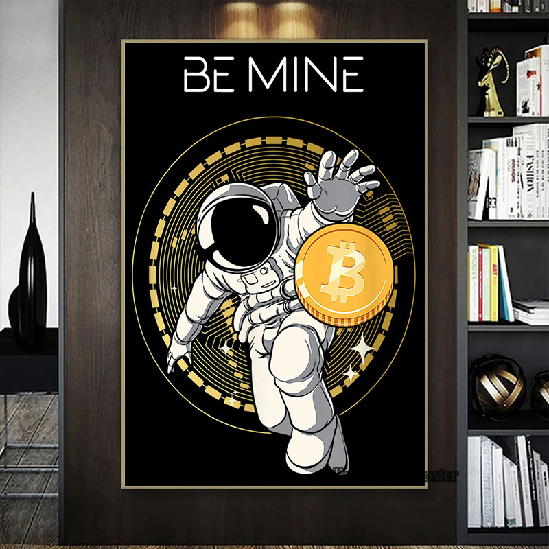 Crypto astronauta surf Bitcoin - Home Decor Market reseña y precio