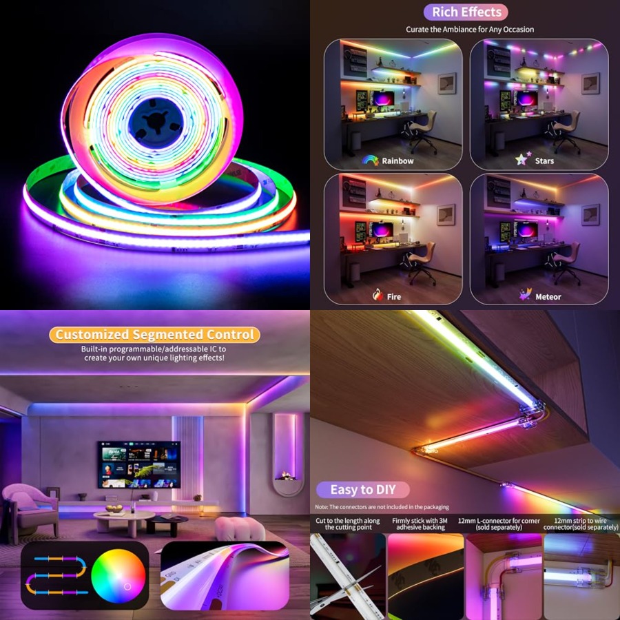 Tira de Luces LED COB RGB Inte - Led Strip Lights reseña y precio