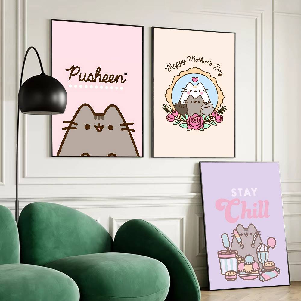 Lindo Kawaii P-Pusheens Impres - Home Decor Aesthetic Pinterest reseña y precio
