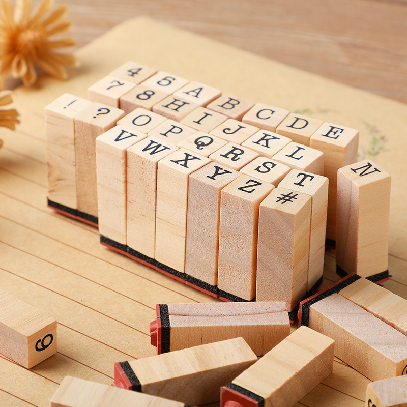 Juego de sellos de madera para - Wooden Letter Sign reseña y precio