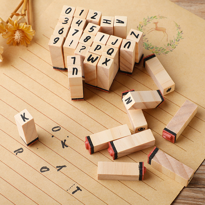 Juego de sellos de madera para - Wooden Letter Sign reseña y precio
