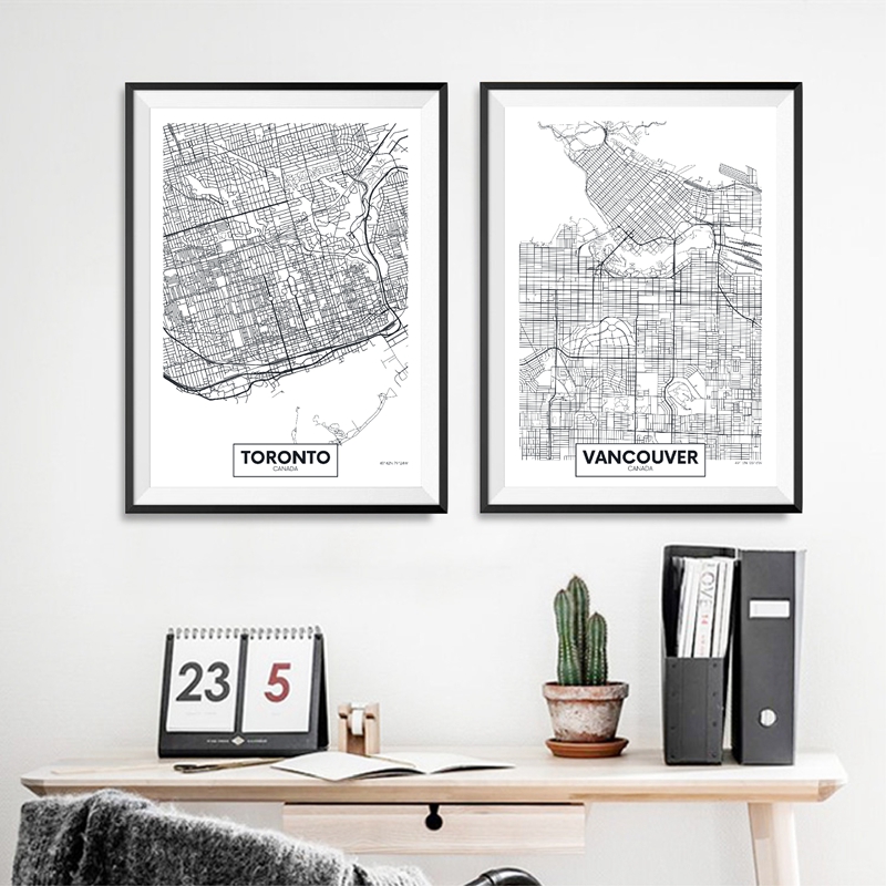 Carteles e impresiones de mapa - Home Decor Vancouver reseña y precio