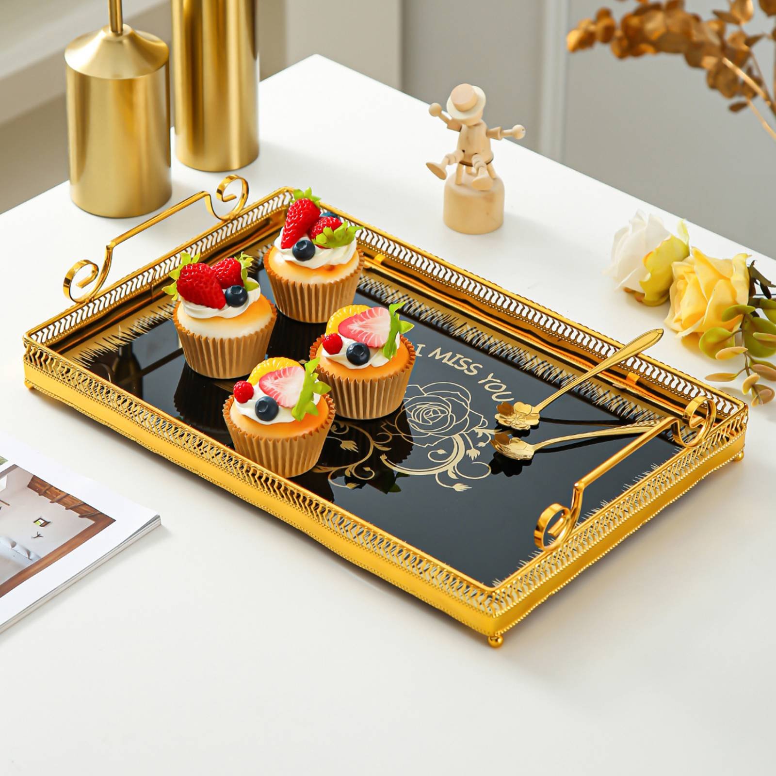 Bandeja Decorativa con Espejo, - Vanity Home Decor reseña y precio