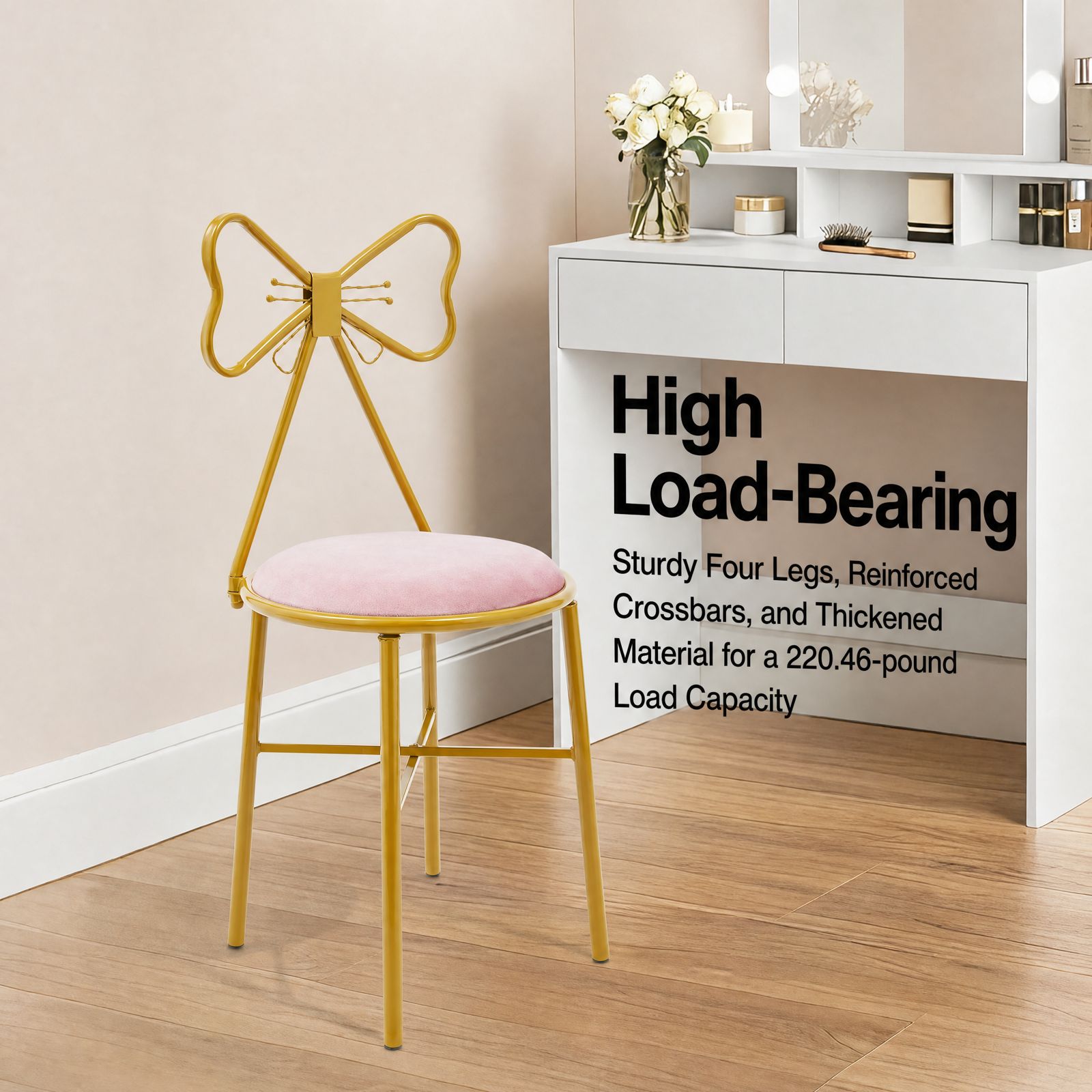 Silla de tocador con respaldo  - Home Decor Furniture reseña y precio