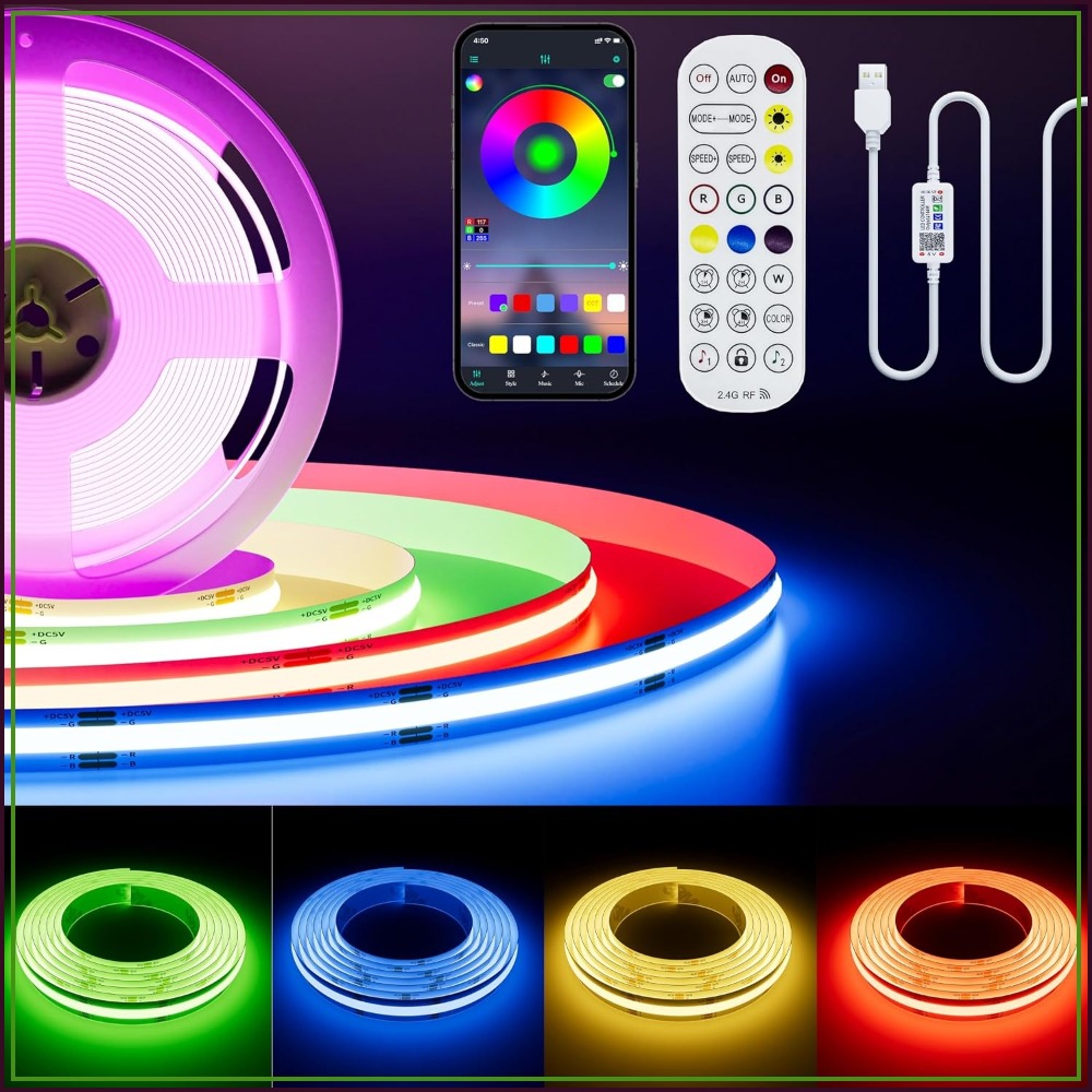 Tira de Luz LED RGB COB USB de - Led Strip Lights reseña y precio