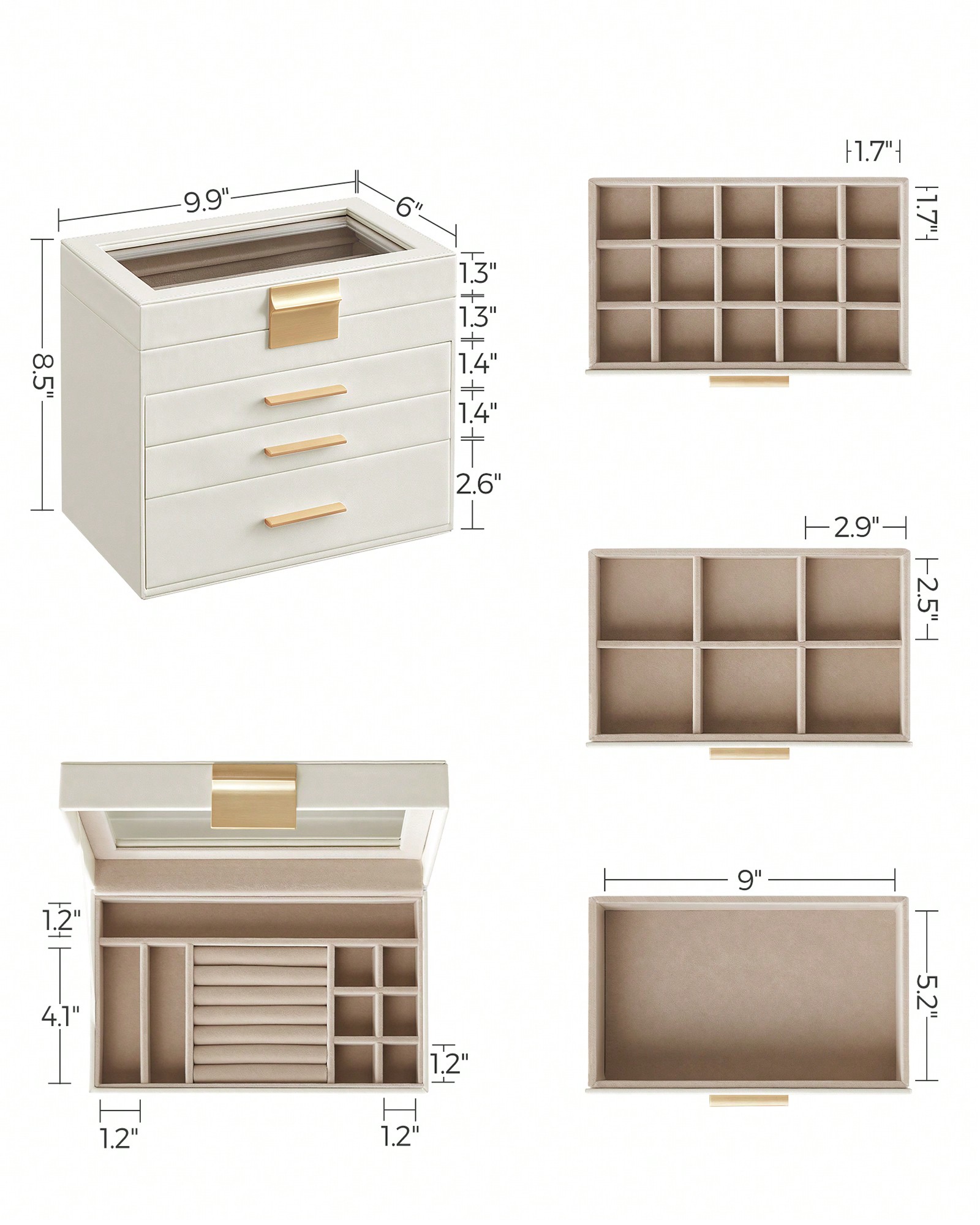 Organizador de Joyas de 4 Nive - Vanity Home Decor reseña y precio