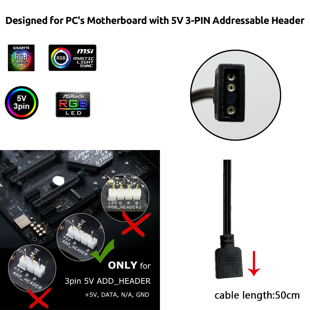 Conector ARGB de 3 Pines y 5V  - Led Strip Lights reseña y precio